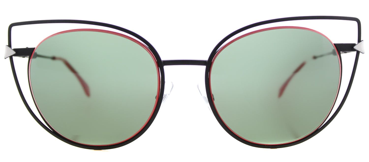 Fendi FF 0176 003 Cat-Eye Metal Black Sunglasses with Green Lens sold by Gaffos