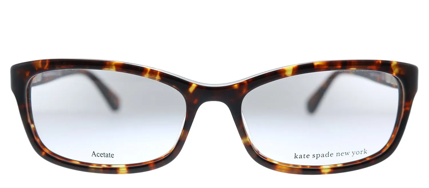 Kate Spade New York KS LIZABETH 086 Rectangle Plastic Havana Eyeglasses with Demo Lens sold by Gaffos