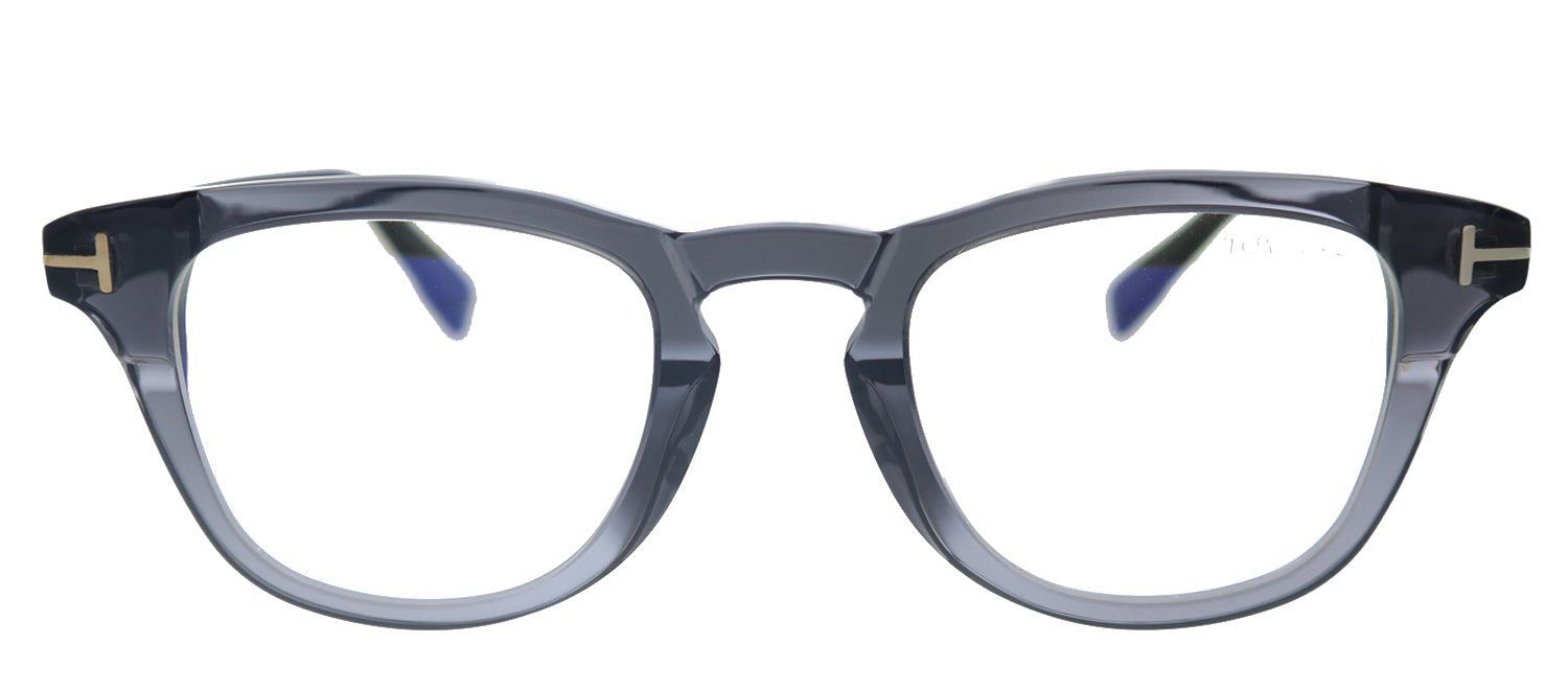 Tom Ford FT 5660-B 020 Round Plastic Shiny Transparent Grey Eyeglasses with Blue Block Lens sold by Gaffos