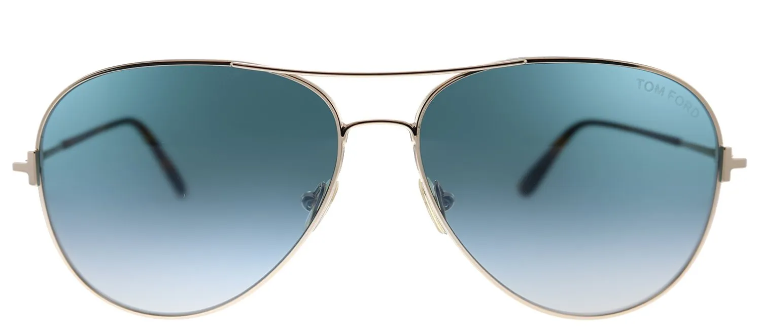 Tom Ford Clark TF 823 28P Aviator Metal Gold Sunglasses with Blue Gradient Lens sold by Gaffos