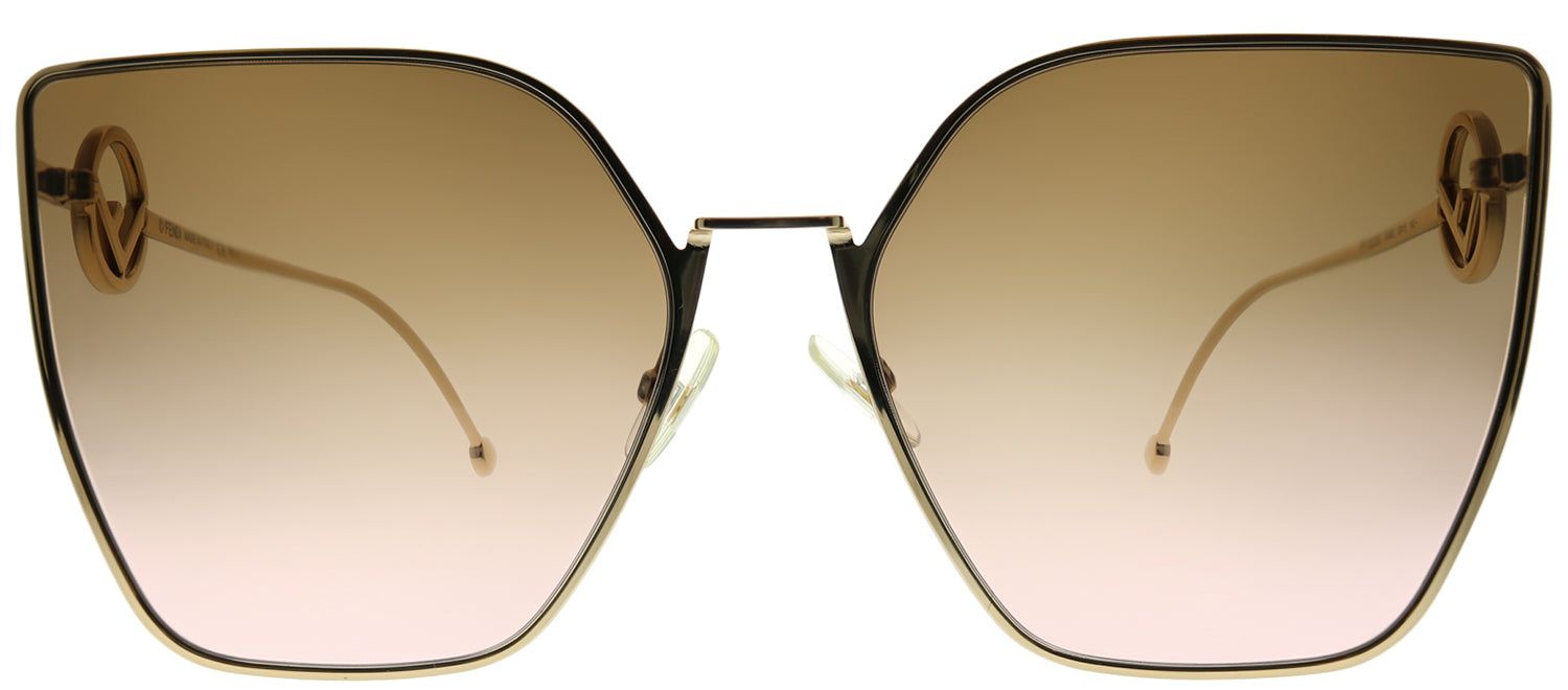 Fendi FF 0323 S45 M2 Cat-Eye Metal Gold Sunglasses with Brown Pink Gradient Lens sold by Gaffos