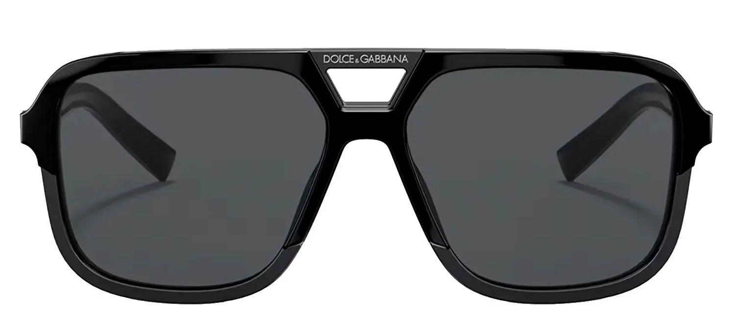 Dolce & Gabbana DG 4354 193481 Square Plastic Black Sunglasses with Grey Polarized Lens sold by Gaffos