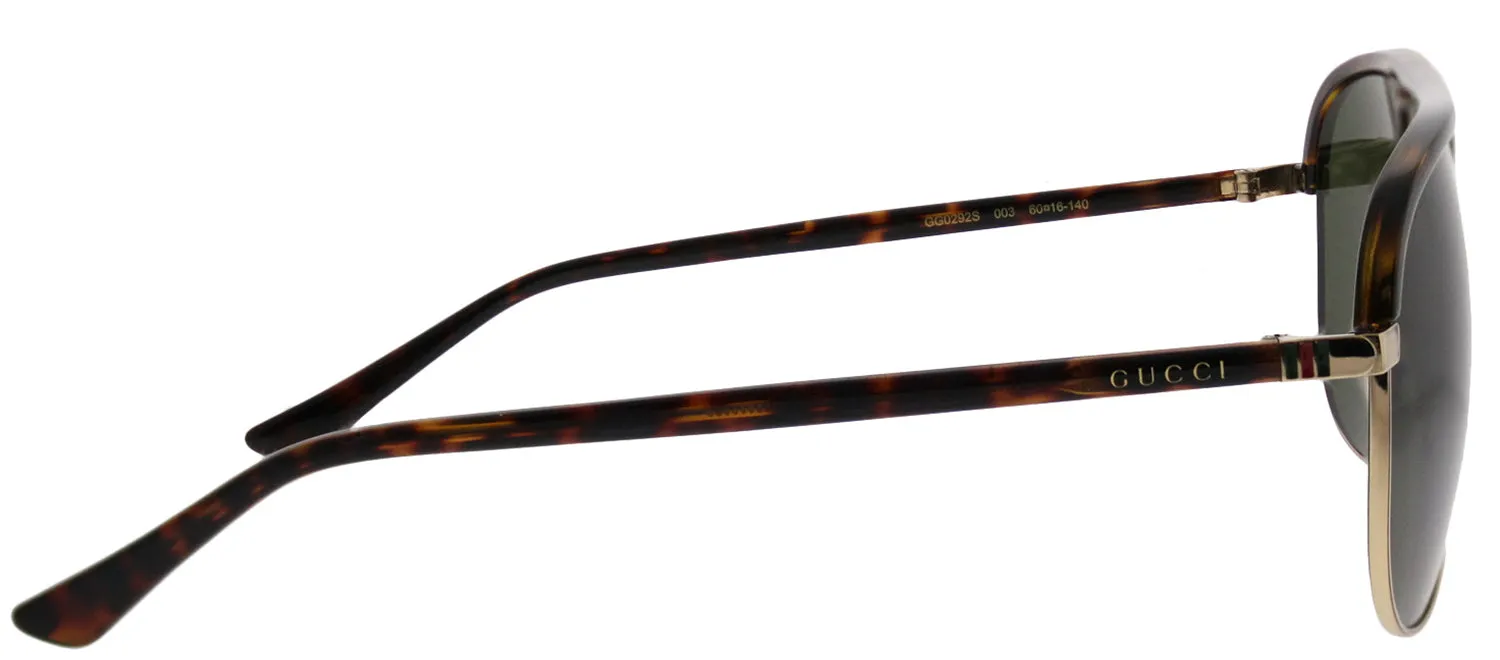 Gucci GG 0292S 003 Aviator Acetate Tortoise/ Havana Sunglasses with Green Lens sold by Gaffos product image thumbnail 3