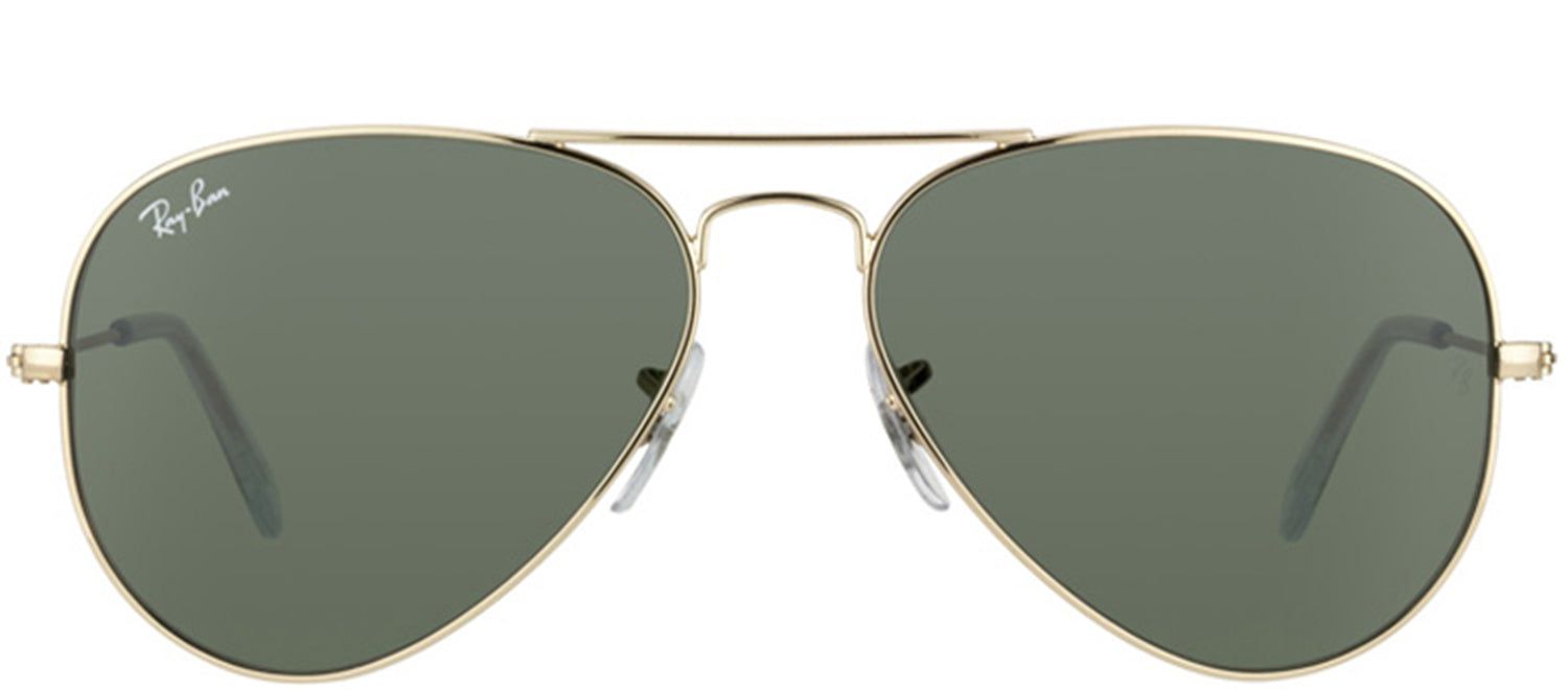 Ray-Ban RB 3025 W3234 Aviator Metal Gold Sunglasses with Crystal Green Lens sold by Gaffos