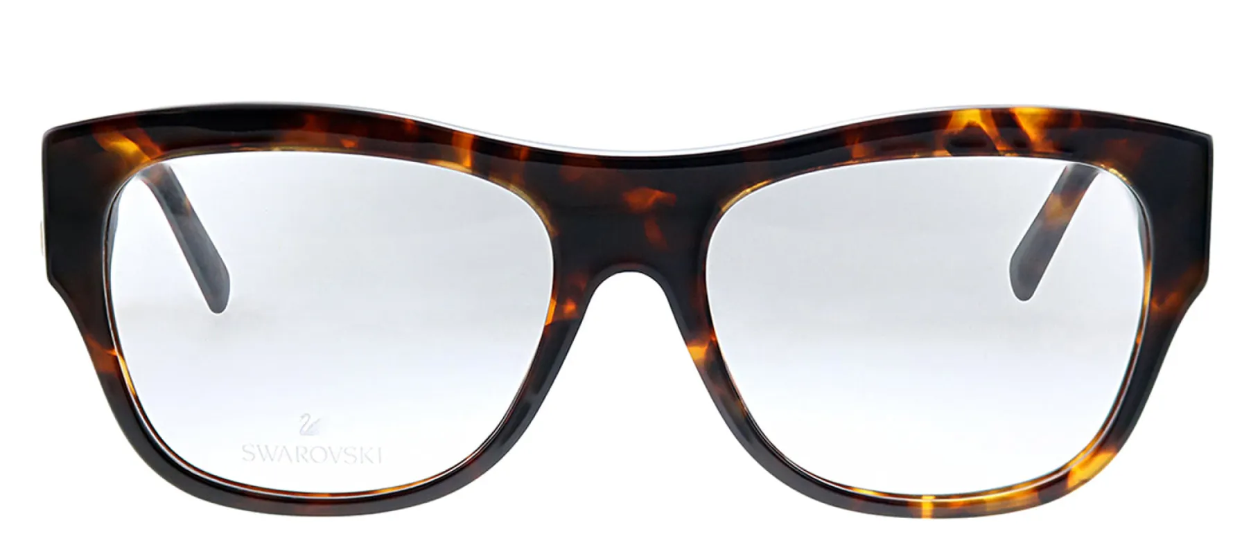 Swarovski SK 5213 054 Square Plastic Havana Eyeglasses with Logo Stamped Demo Lenses sold by Gaffos