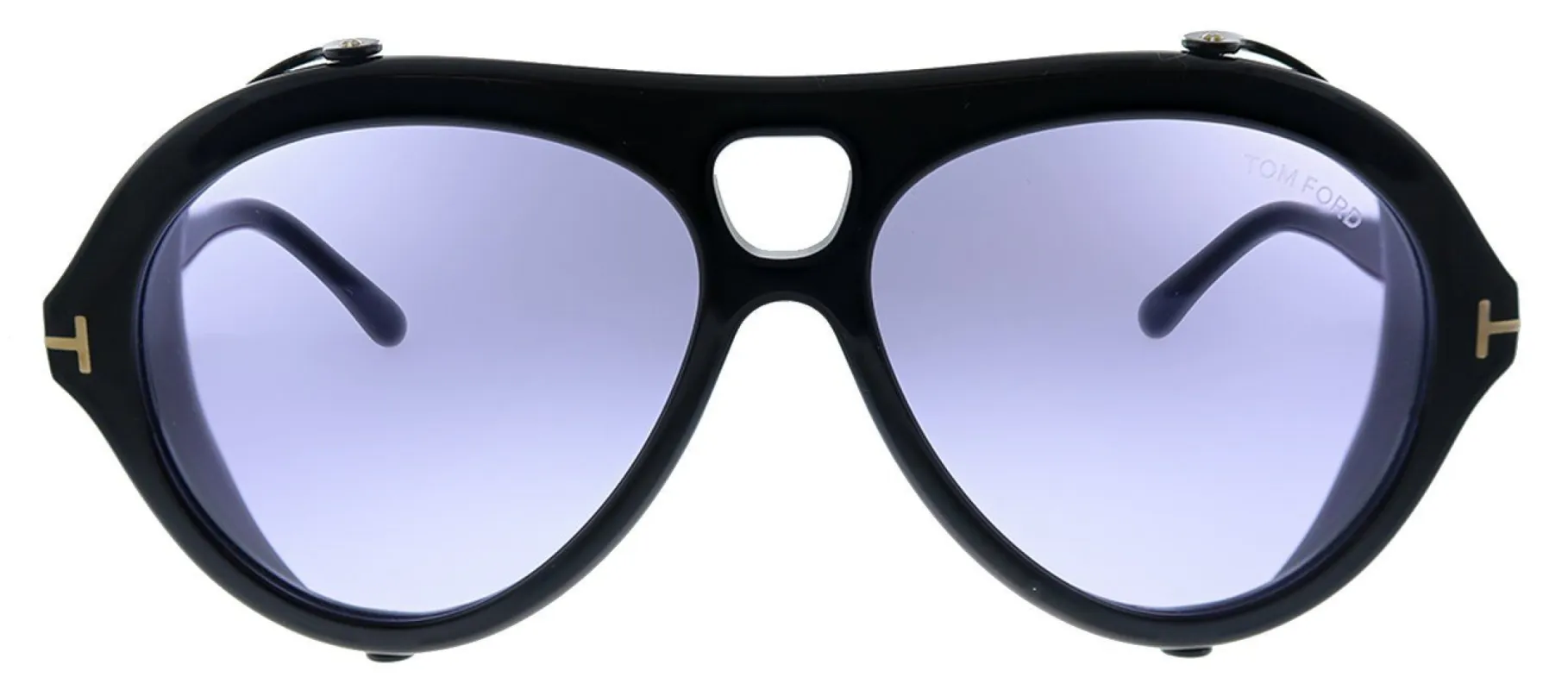 Tom Ford Neughman TF 882 01Y Aviator Plastic Black Sunglasses with Purple Lens sold by Gaffos