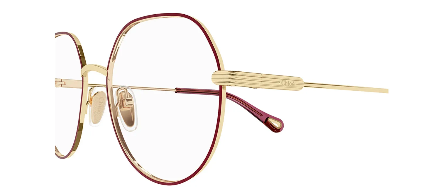 Chloe CH 0137O 007 Geometric Metal Red Eyeglasses with Logo Stamped Demo Lenses sold by Gaffos product image thumbnail 3