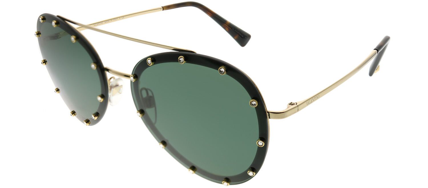 Valentino VA 2013 300271 Aviator Metal Gold Sunglasses with Smoke Green Lens sold by Gaffos product image thumbnail 2