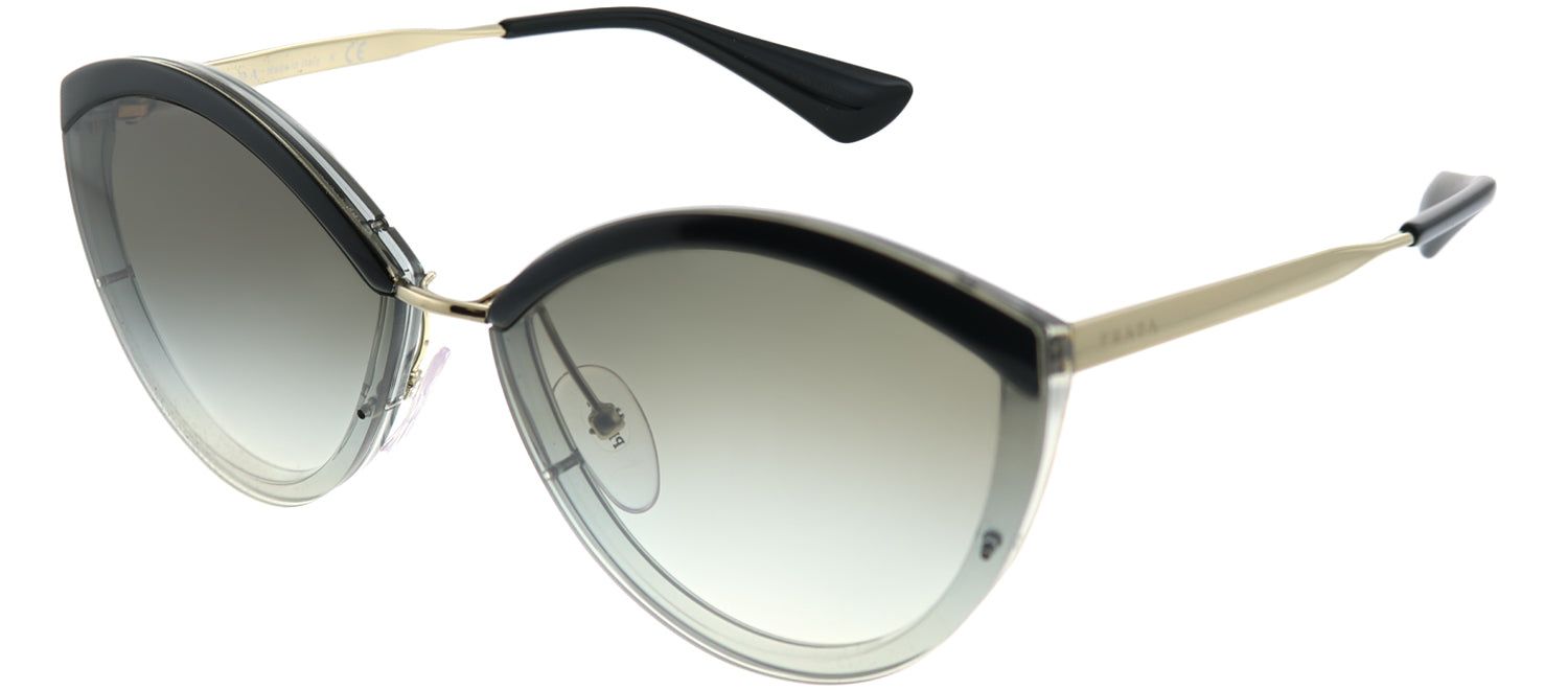 Prada PR 07US U435O0 Oval Metal Black Sunglasses with Silver Mirror Lens sold by Gaffos product image thumbnail 2