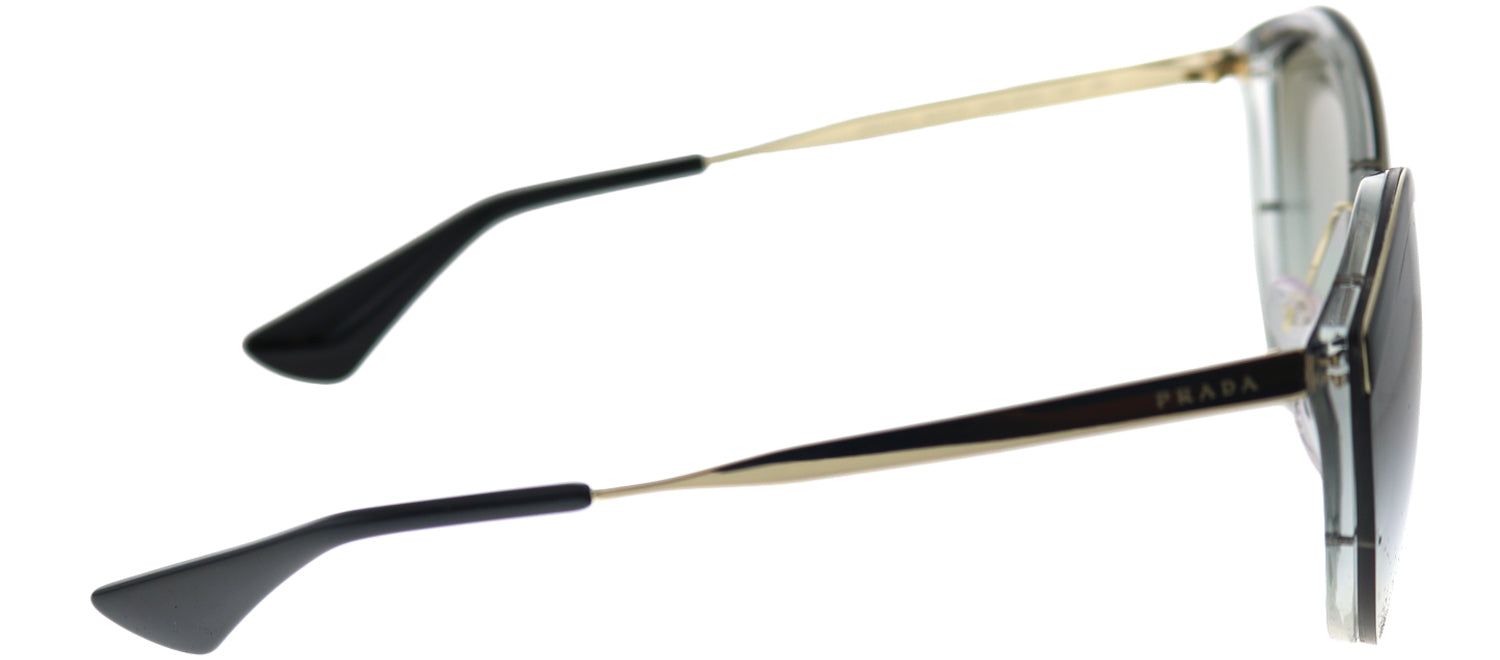 Prada PR 07US U435O0 Oval Metal Black Sunglasses with Silver Mirror Lens sold by Gaffos product image thumbnail 3