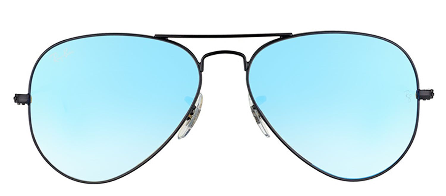 Ray-Ban RB 3025 002/4O Aviator Metal Black Sunglasses with Blue Gradient Mirror Lens sold by Gaffos