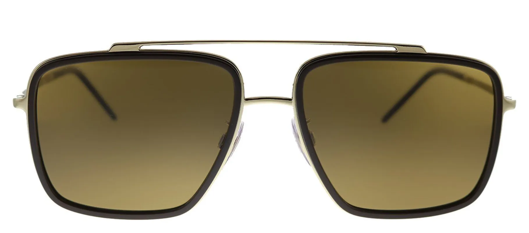 Dolce & Gabbana DG 2220 488/83 Square Metal Pale Gold Brown Sunglasses with Brown Polarized Gradient Lens sold by Gaffos