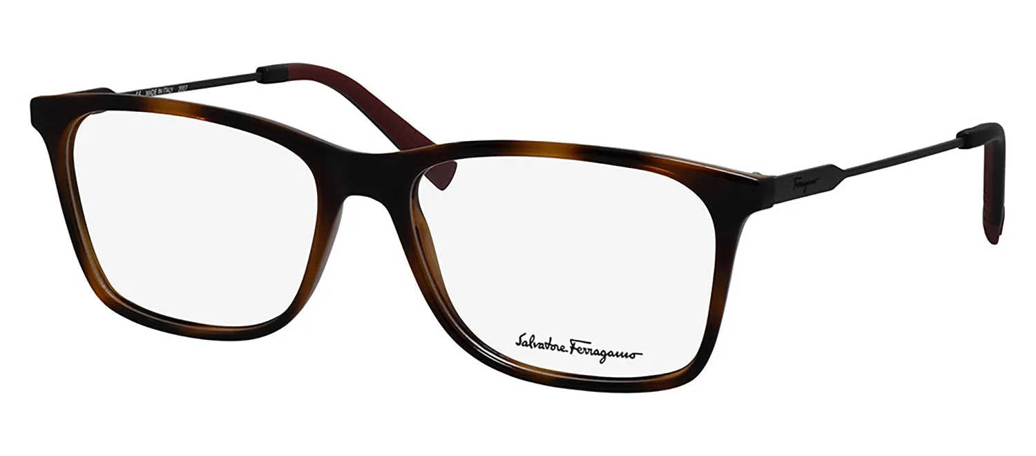 Salvatore Ferragamo SF 2876 068 Rectangle Plastic Tortoise Matte Eyeglasses with Logo Stamped Demo Lenses sold by Gaffos product image thumbnail 2