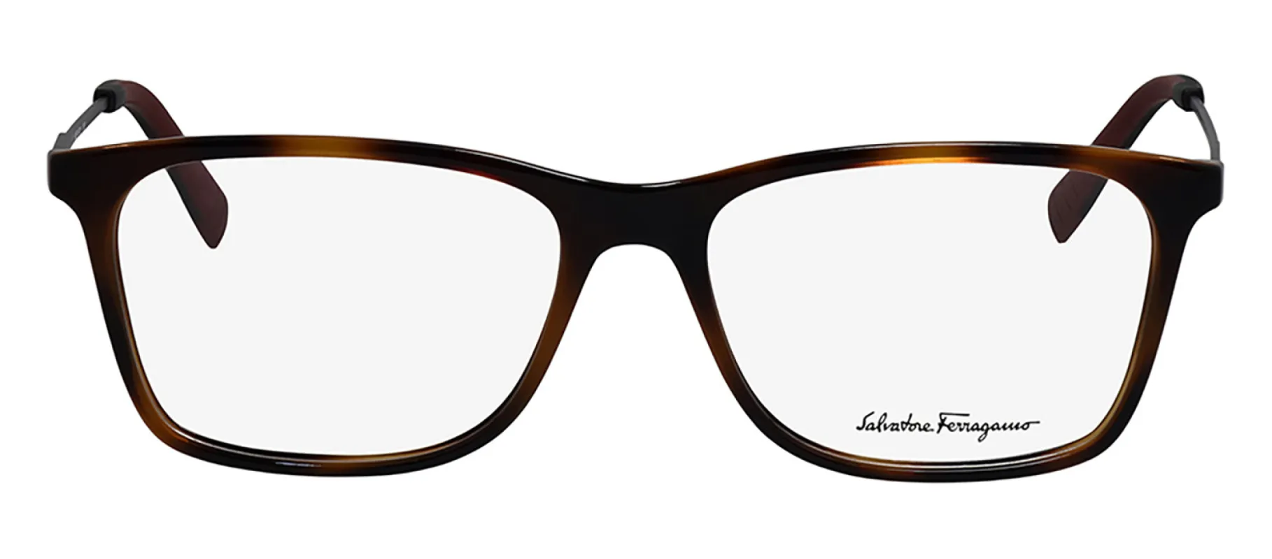Salvatore Ferragamo SF 2876 068 Rectangle Plastic Tortoise Matte Eyeglasses with Logo Stamped Demo Lenses made by Salvatore Ferragamo