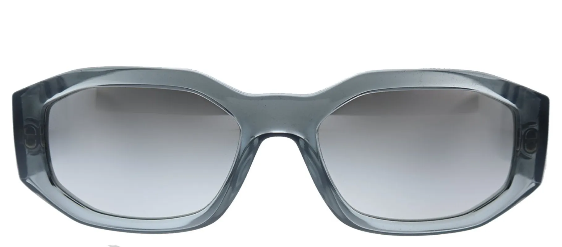 Versace VE 4361 311/6G Square Plastic Transparent Grey Sunglasses with Grey Mirror Lens sold by Gaffos