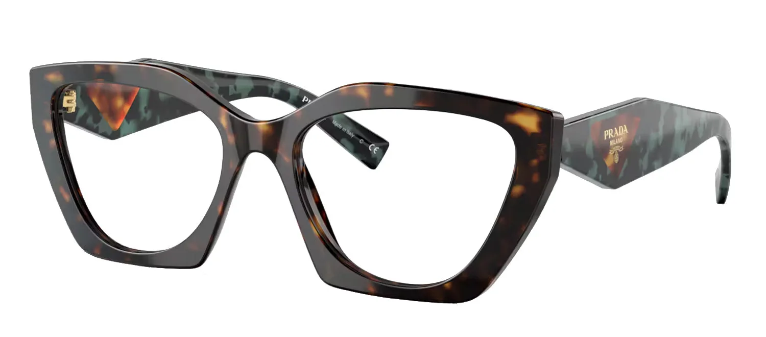 Prada PR 09YV 2AU1O1 Fashion Plastic Tortoise Eyeglasses with Logo Stamped Demo Lenses sold by Gaffos product image thumbnail 2