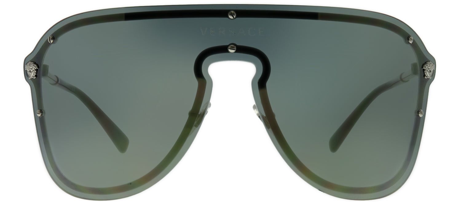 Versace VE 2180 10005A Shield Metal Silver Sunglasses with Gold Mirror Lens sold by Gaffos