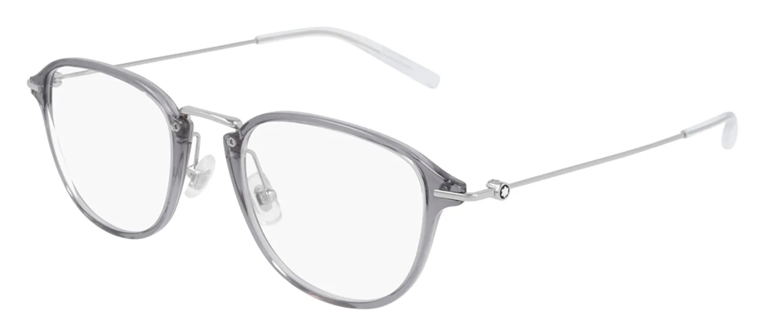 Montblanc MB 0155O 004 Round Metal Silver Eyeglasses with Demo Lens sold by Gaffos
