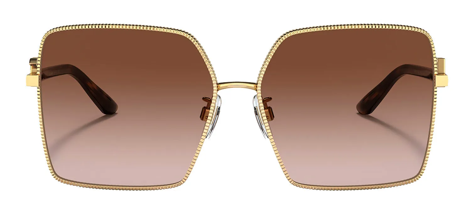 Dolce & Gabbana DG 2279 02/13 Square Metal Gold Sunglasses with Brown Gradient Lens sold by Gaffos