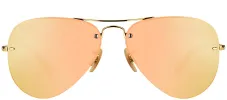 Ray-Ban RB 3449 001/2Y Aviator Metal Gold Sunglasses with Rose Mirror Lens sold by Gaffos