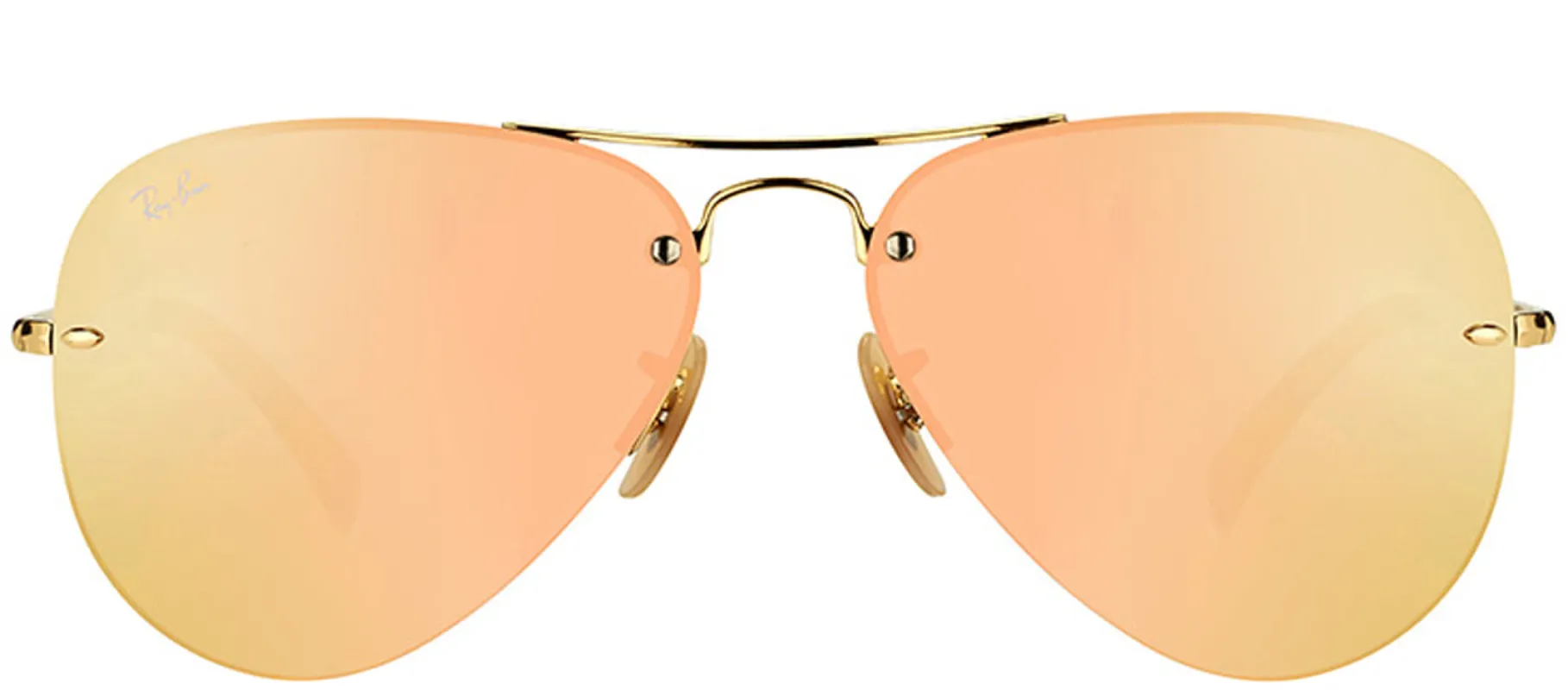 Ray-Ban RB 3449 001/2Y Aviator Metal Gold Sunglasses with Rose Mirror Lens sold by Gaffos