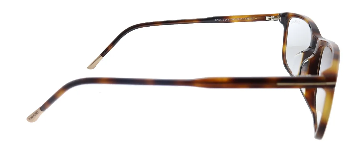 Tom Ford FT 5646-D-B 053 Square Plastic Shiny Havana Eyeglasses with Blue Block Lens sold by Gaffos product image thumbnail 3