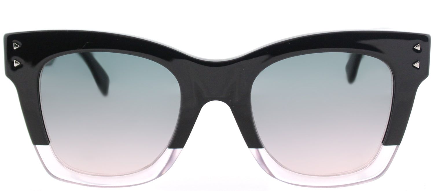 Fendi FF 0237 3H2 Square Plastic Black Sunglasses with Light Pink Gradient Lens sold by Gaffos