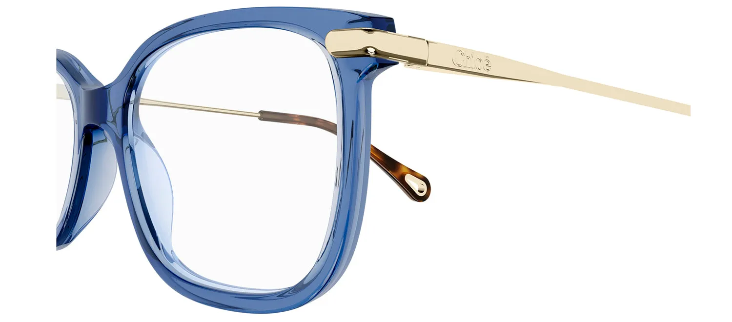 Chloe CH 0059O 012 Cat-Eye Plastic Blue Eyeglasses with Logo Stamped Demo Lenses sold by Gaffos product image thumbnail 3