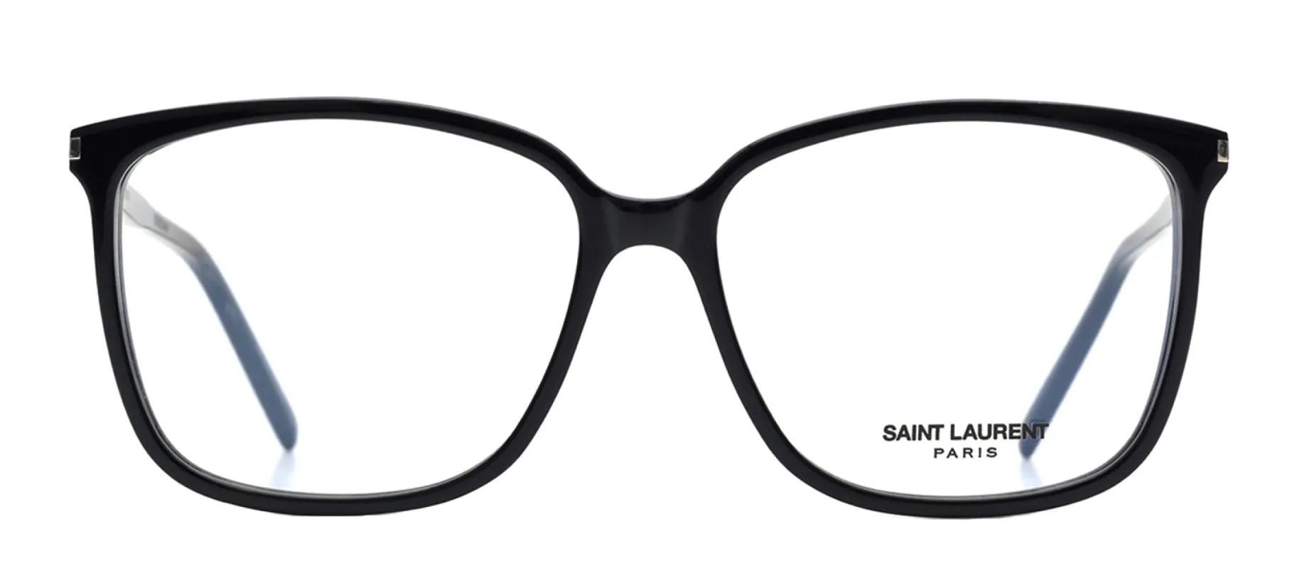 Saint Laurent SL 453 001 Square Acetate Black Eyeglasses with Logo Stamped Demo Lenses sold by Gaffos