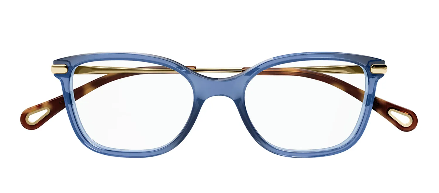 Chloe CH 0059O 012 Cat-Eye Plastic Blue Eyeglasses with Logo Stamped Demo Lenses sold by Gaffos product image thumbnail 2
