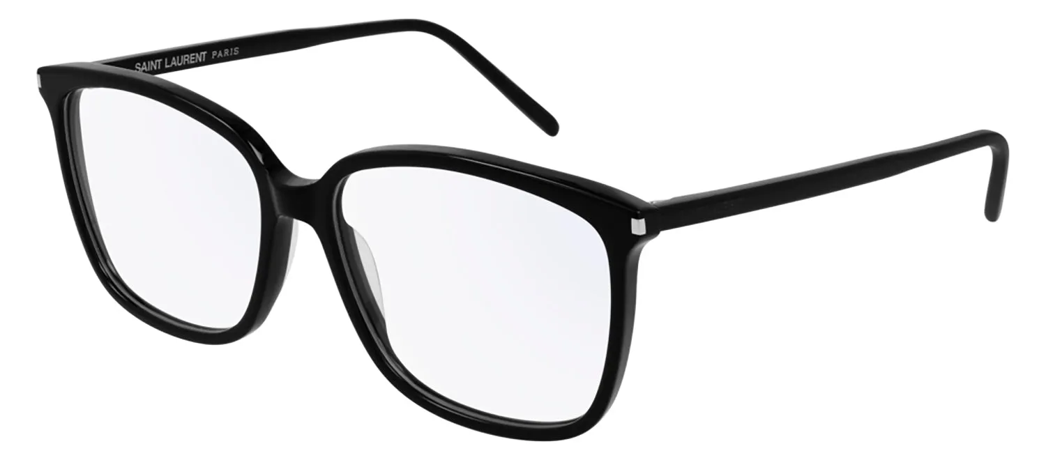 Saint Laurent SL 453 001 Square Acetate Black Eyeglasses with Logo Stamped Demo Lenses sold by Gaffos product image thumbnail 2