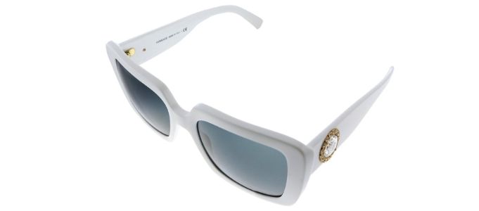 Versace VE 4384B 532787 Square Plastic White Sunglasses with Grey Lens sold by Gaffos