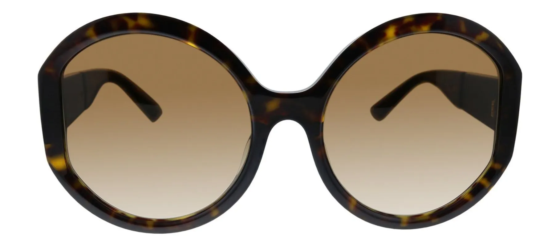 Prada PR 22XSF 2AU6S1 Round Plastic Havana Sunglasses with Brown Gradient Lens made by Gaffos