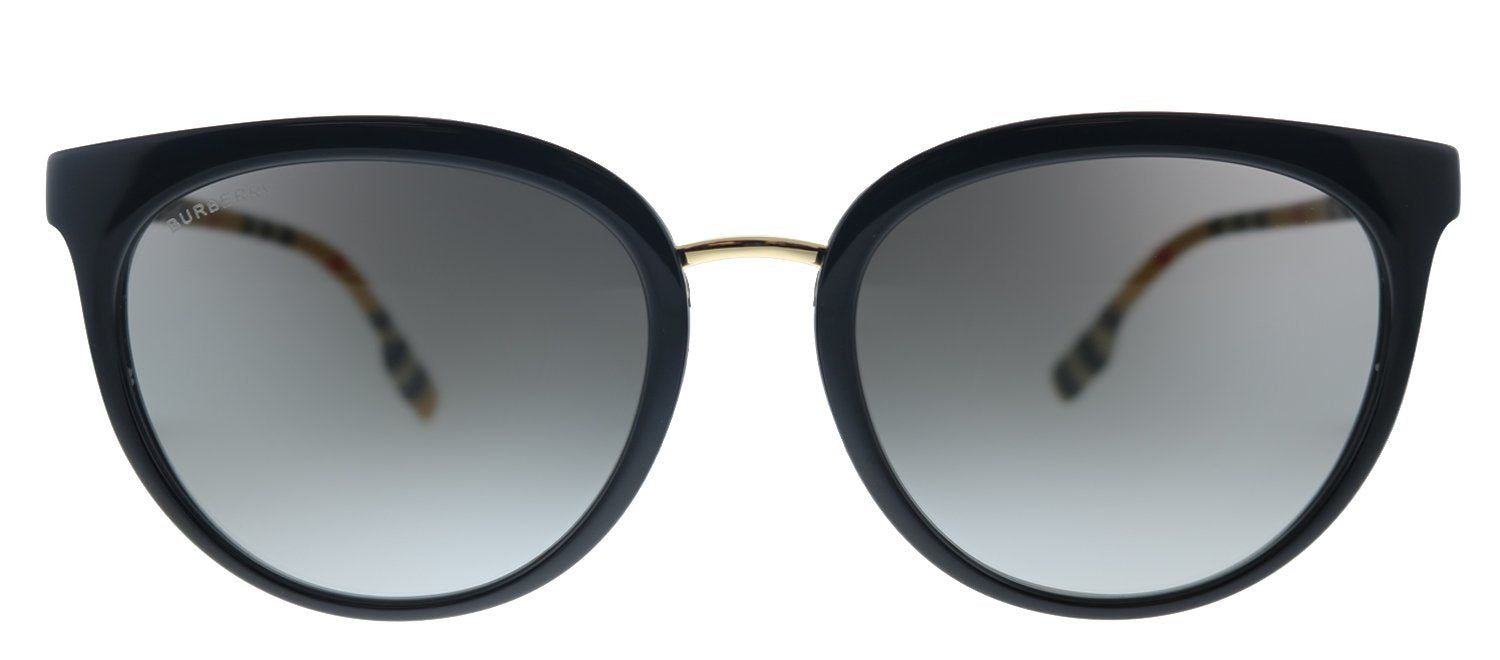 Burberry Willow BE 4316 385311 Round Plastic Black Sunglasses with Grey Gradient Lens sold by Gaffos
