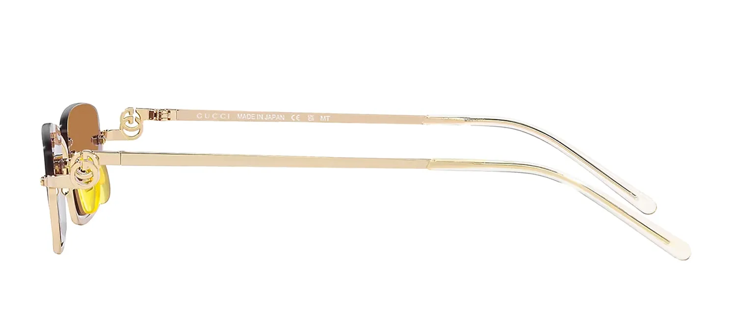 Gucci GG 1278S 005 Semi-Rimless Metal Gold Sunglasses with Purple Lens sold by Gaffos product image thumbnail 3