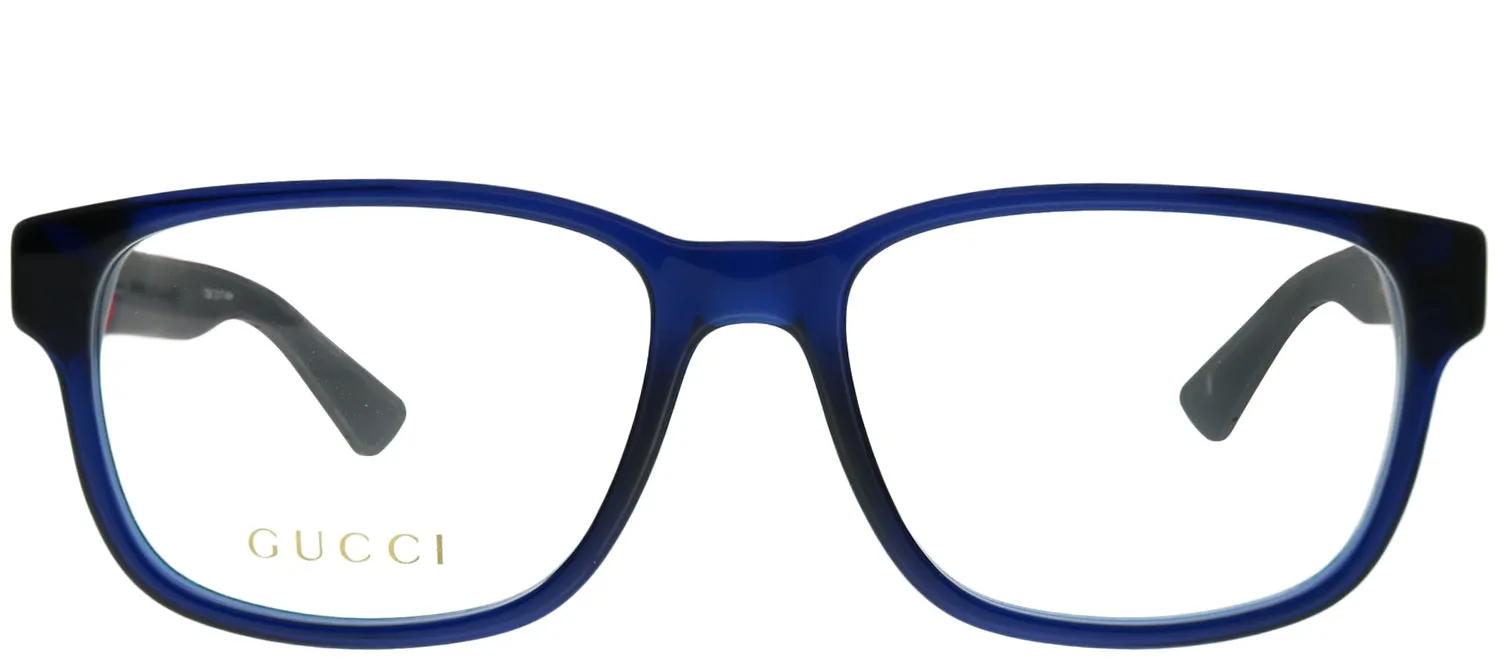 Gucci GG 0011O 004 Square Acetate Blue Eyeglasses with Demo Lens sold by Gaffos