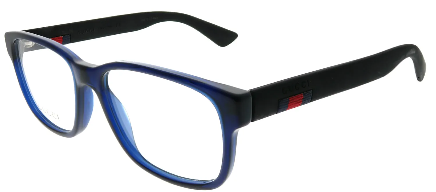 Gucci GG 0011O 004 Square Acetate Blue Eyeglasses with Demo Lens sold by Gaffos product image thumbnail 2