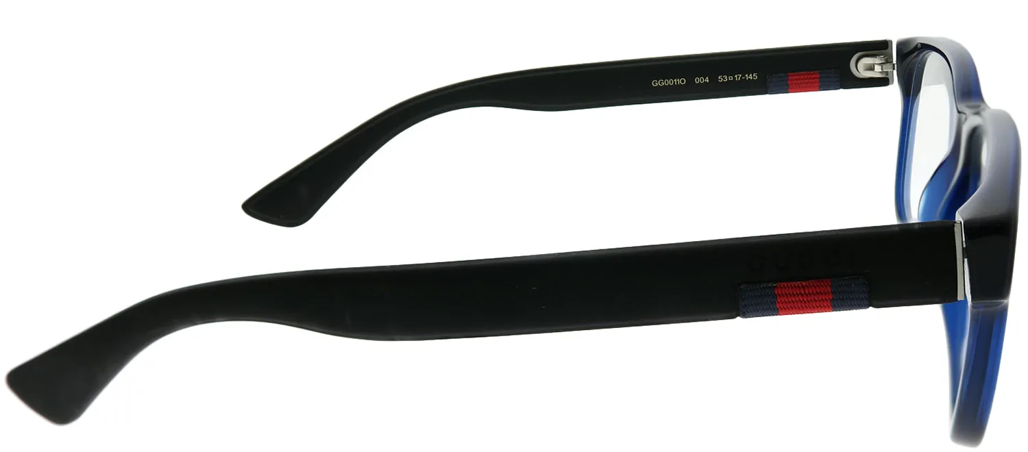 Gucci GG 0011O 004 Square Acetate Blue Eyeglasses with Demo Lens sold by Gaffos product image thumbnail 3