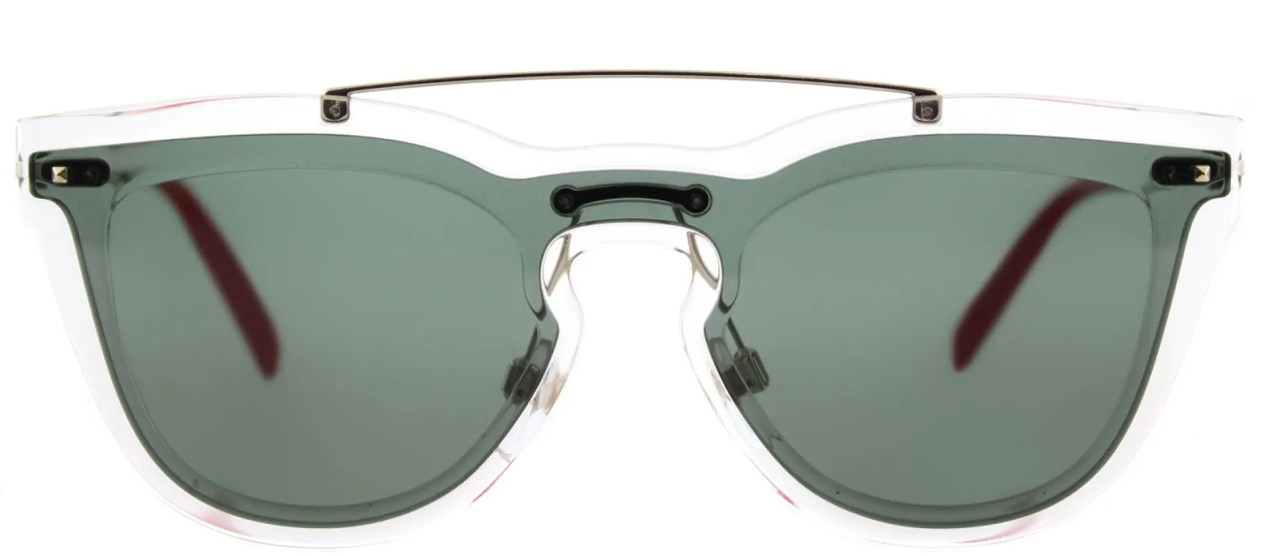 Valentino VA 4008 502471 Cat-Eye Plastic Clear Sunglasses with Smoke Green Lens sold by Gaffos