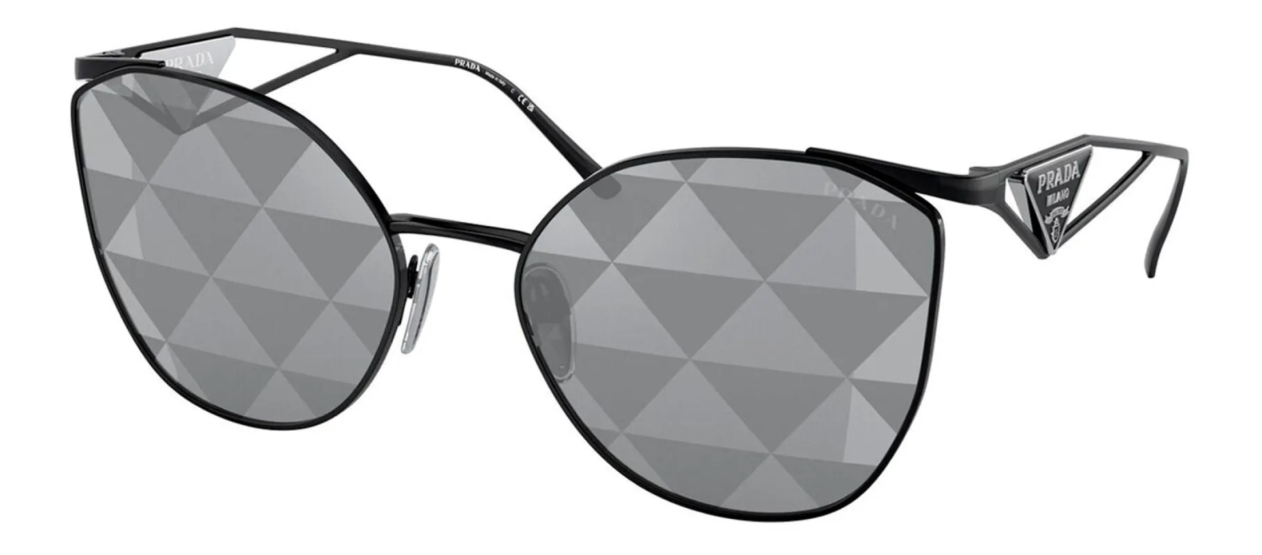 Prada PR 50ZS 1AB03T Fashion Metal Black Sunglasses with Grey Mirror Lens sold by Gaffos