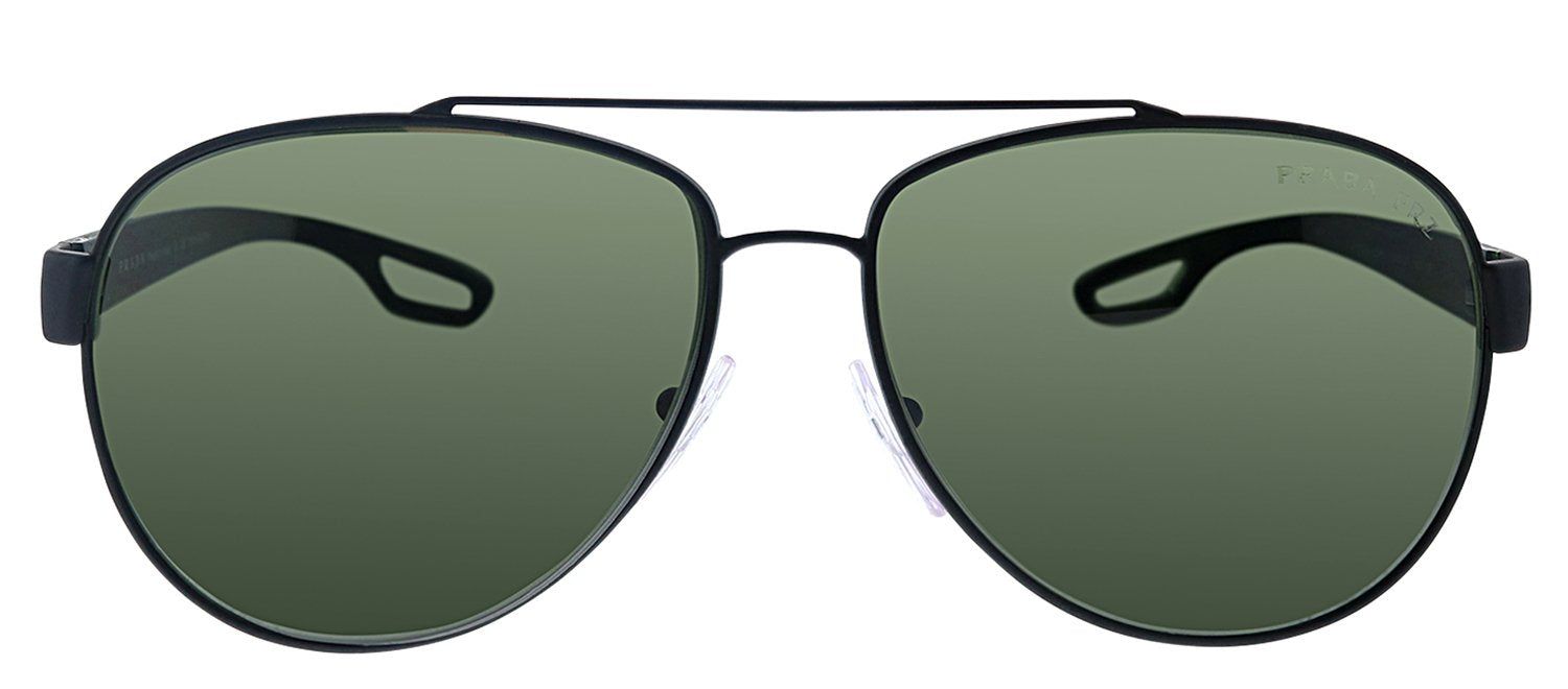 Prada Linea Rossa PS 55QS DG05X1 Pilot Metal Black Sunglasses with Green Polarized Lens sold by Gaffos