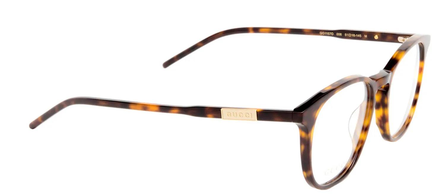 Gucci GG 1157O 006 Round Plastic Havana Eyeglasses with Logo Stamped Demo Lenses sold by Gaffos product image thumbnail 3