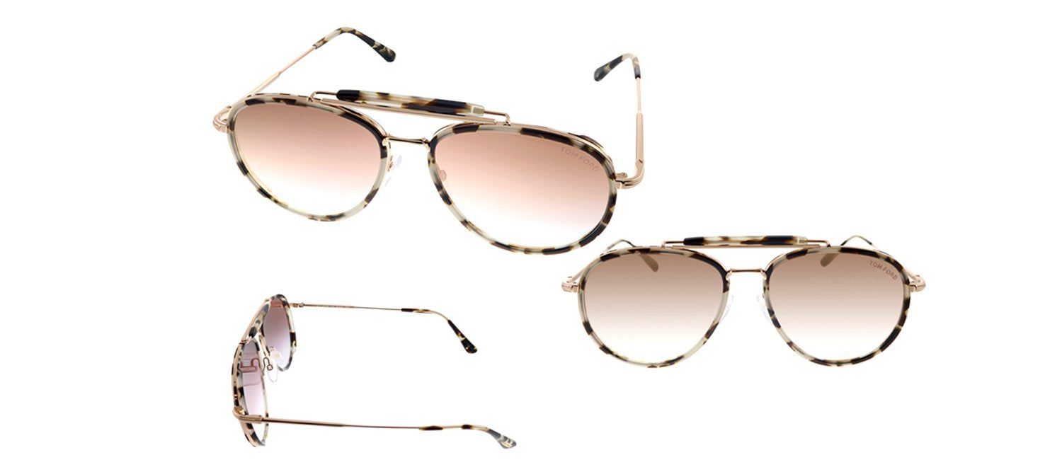 Tom Ford TF 666 55Z Pilot Plastic Grey Sunglasses with Red Gradient Lens sold by Gaffos product image thumbnail 4