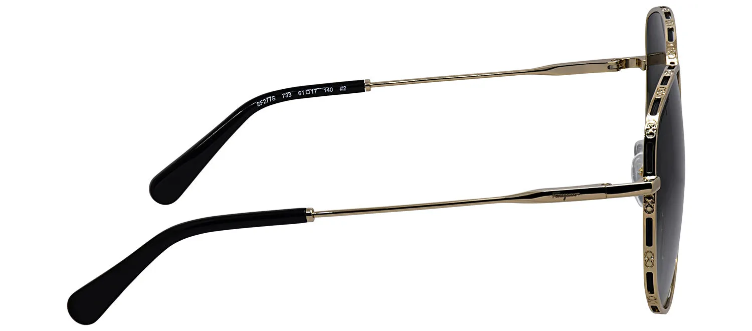 Salvatore Ferragamo SF 277S 733 Rectangle Metal Gold Sunglasses with Grey Gradient Lens sold by Gaffos product image thumbnail 3