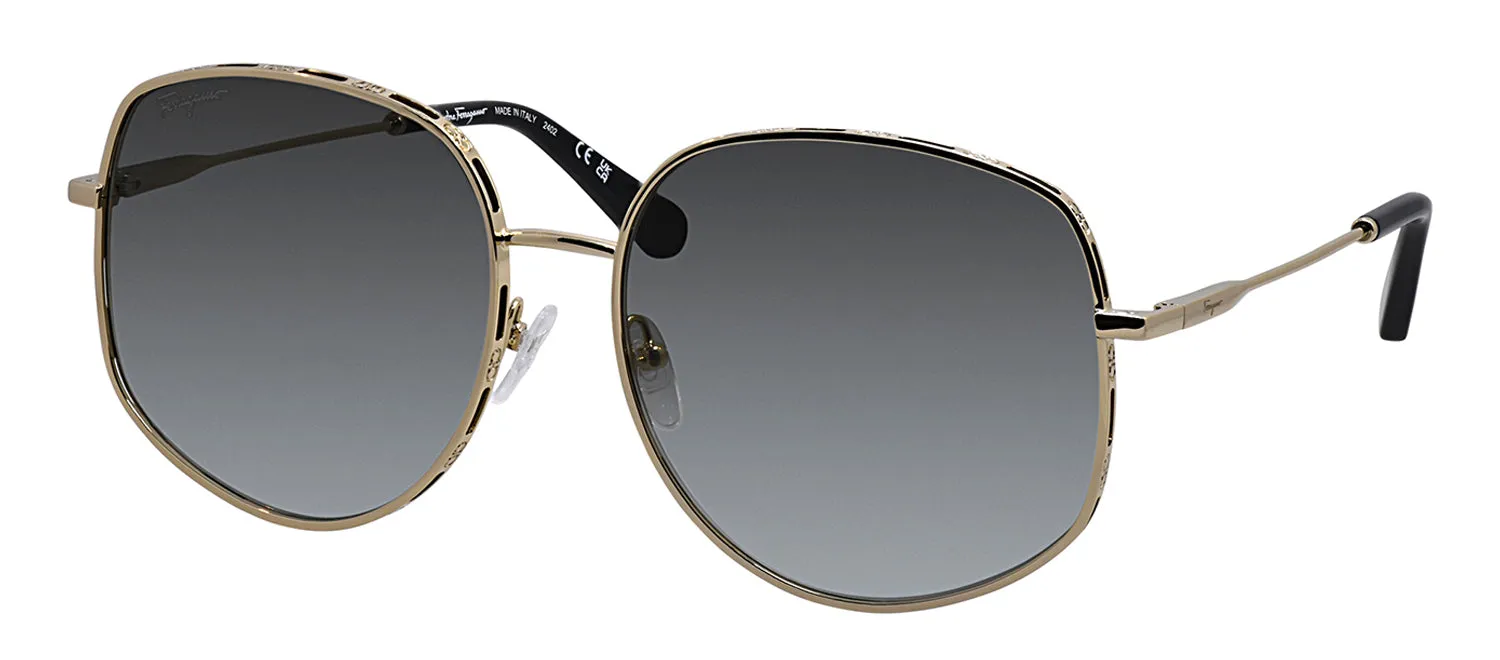 Salvatore Ferragamo SF 277S 733 Rectangle Metal Gold Sunglasses with Grey Gradient Lens sold by Gaffos product image thumbnail 2