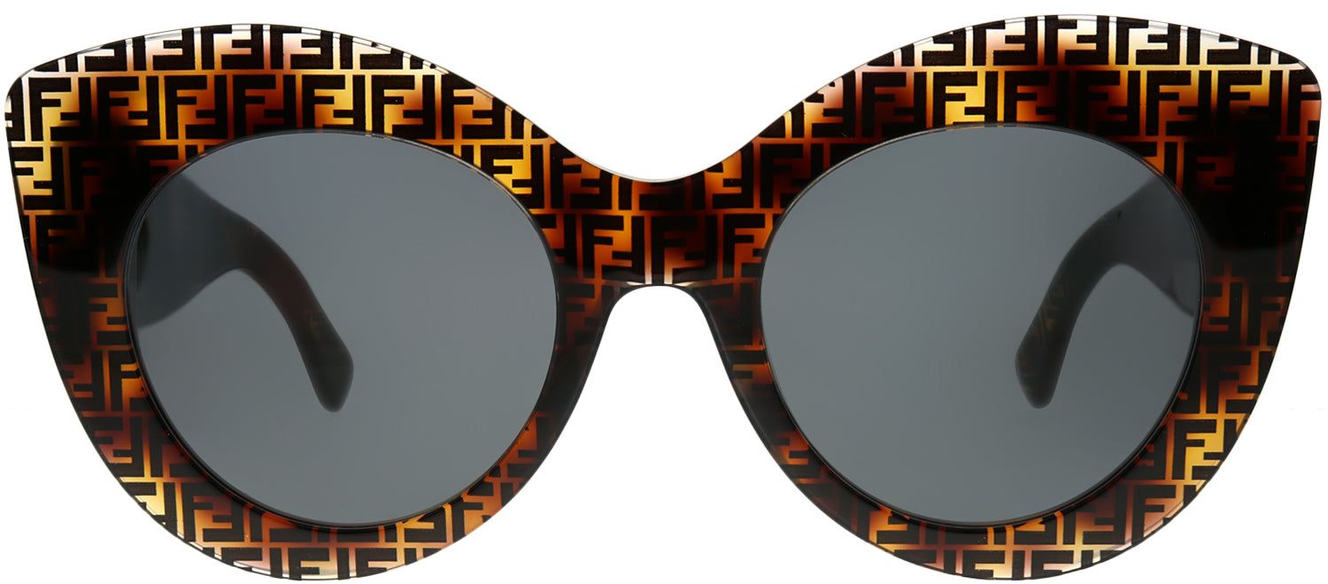 Fendi FF 0306 086 IR Cat-Eye Plastic Tortoise/ Havana Sunglasses with Grey Lens sold by Gaffos