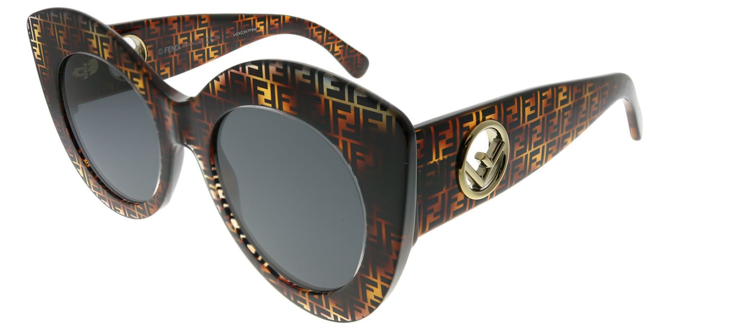 Fendi FF 0306 086 IR Cat-Eye Plastic Tortoise/ Havana Sunglasses with Grey Lens sold by Gaffos product image thumbnail 2