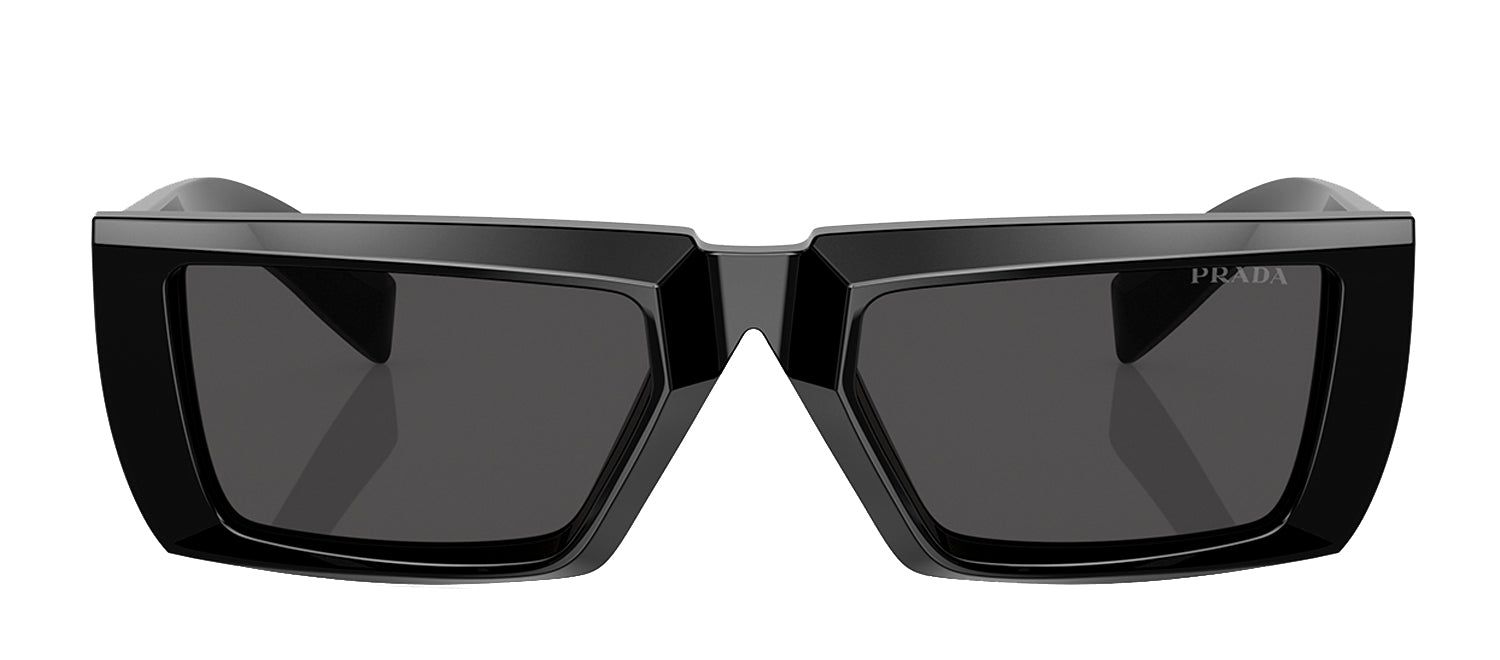 Prada PR 24YS 1AB5S0 Rectangle Plastic Black Sunglasses with Grey Lens sold by Gaffos