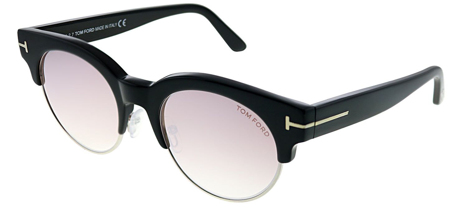 Tom Ford TF 598 01Z Round Plastic Black Sunglasses with Light Brown Gradient Lens sold by Gaffos product image thumbnail 2