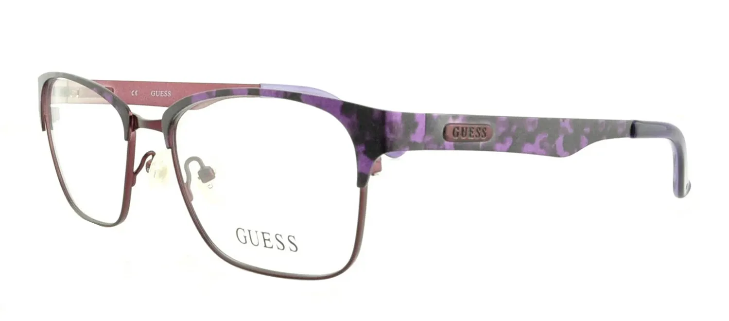 Guess GU 2471 O24 Square Metal Purple Eyeglasses with Logo Stamped Demo Lenses sold by Gaffos product image thumbnail 2